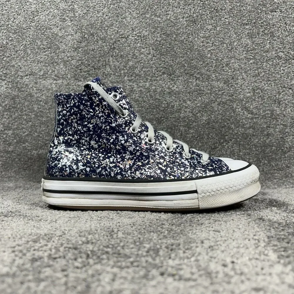 Converse Chuck Taylor All STAR EVA Lift High Kids Size 5 Glitter Shoes See Pics